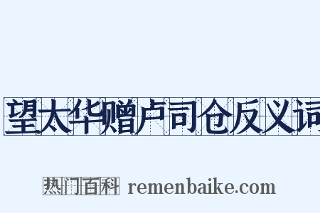 望太华赠卢司仓反义词是什么意思的图片